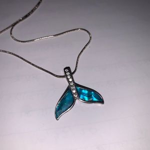 Blue Whale Fin Diamond Necklace